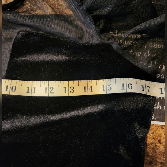 Velvet with sheer long sleeve blouse - Picture 5 of 5